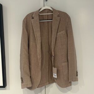 NWT Boggi Milano Linen Khaki Unlined Sportcoat. Perfect for summer!